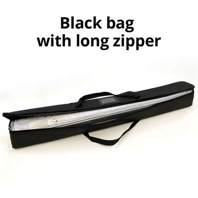 Eco Roll-up-Kassette 85 cm – Aluminium – stabile Tasche mit langem Reißverschluss + Einzelbox